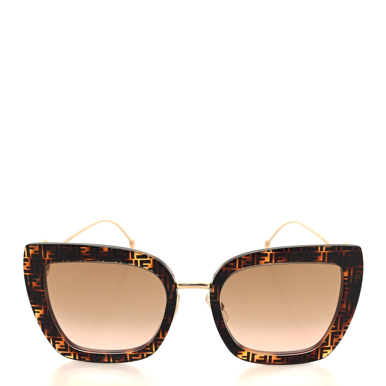 Fendi Acetate Metal F is Fendi FF Square Cat Eye Sunglasses FF 0424/F/S Havana 2 of 7