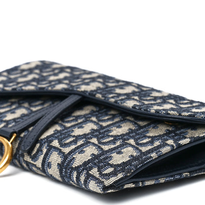 Christian Dior Oblique Saddle Chain Long Wallet Blue 13 of 13