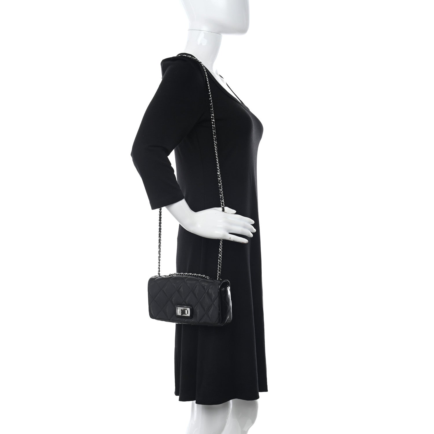 Chanel Patent Quilted Mademoiselle East West Flap Black 2 of 15