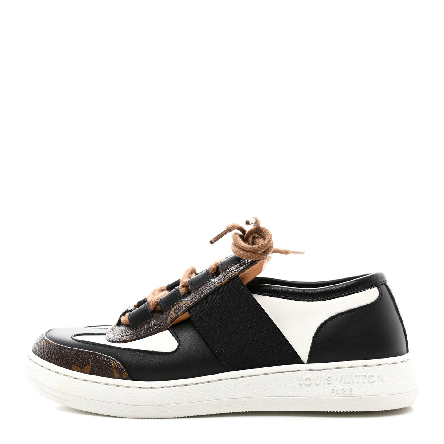 Monogram Calfskin Lous Sneakers 36 Black