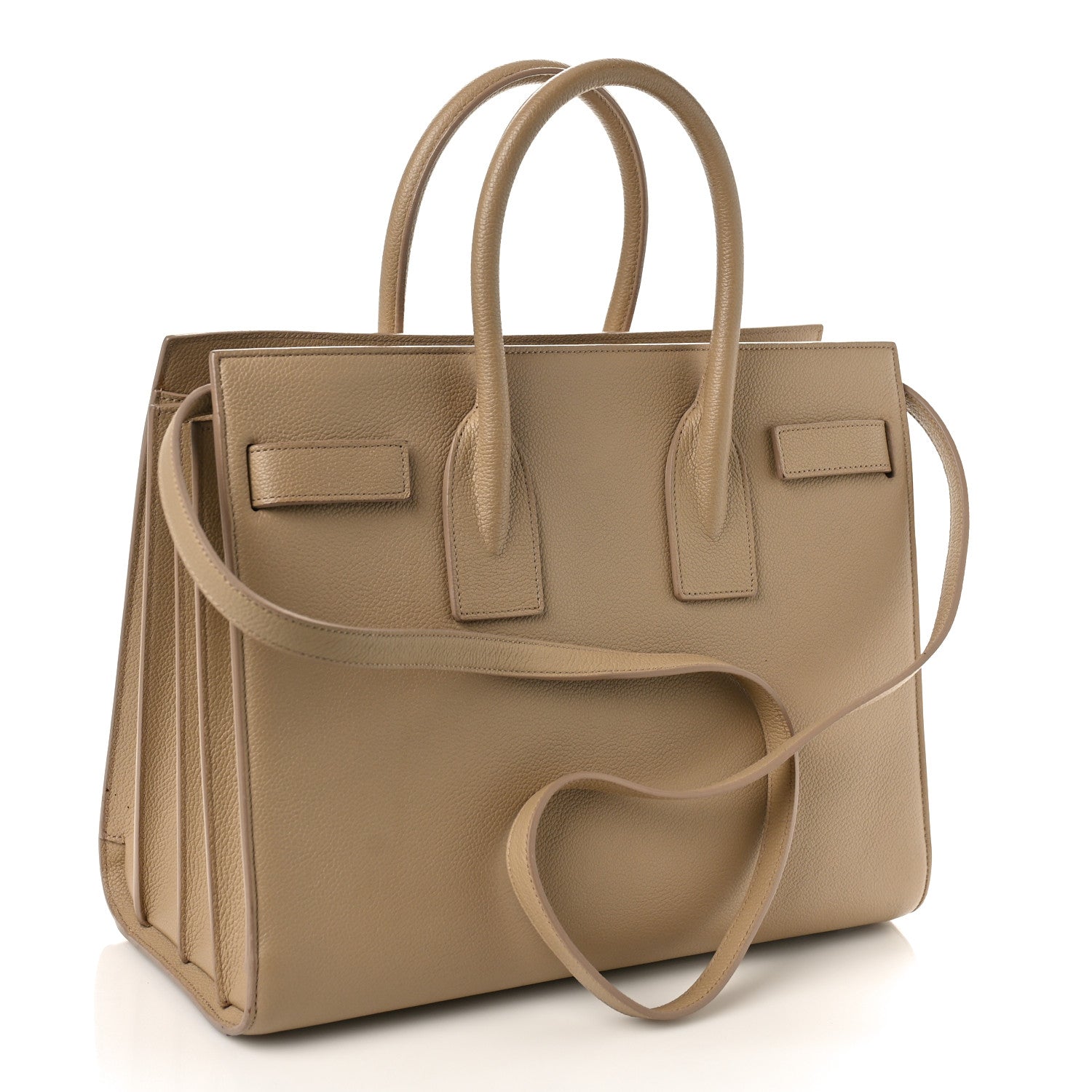 Saint Laurent Grained Calfskin Small Sac De Jour Dark Beige 2 of 13