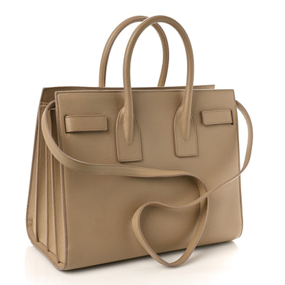 Saint Laurent Grained Calfskin Small Sac De Jour Dark Beige 2 of 13