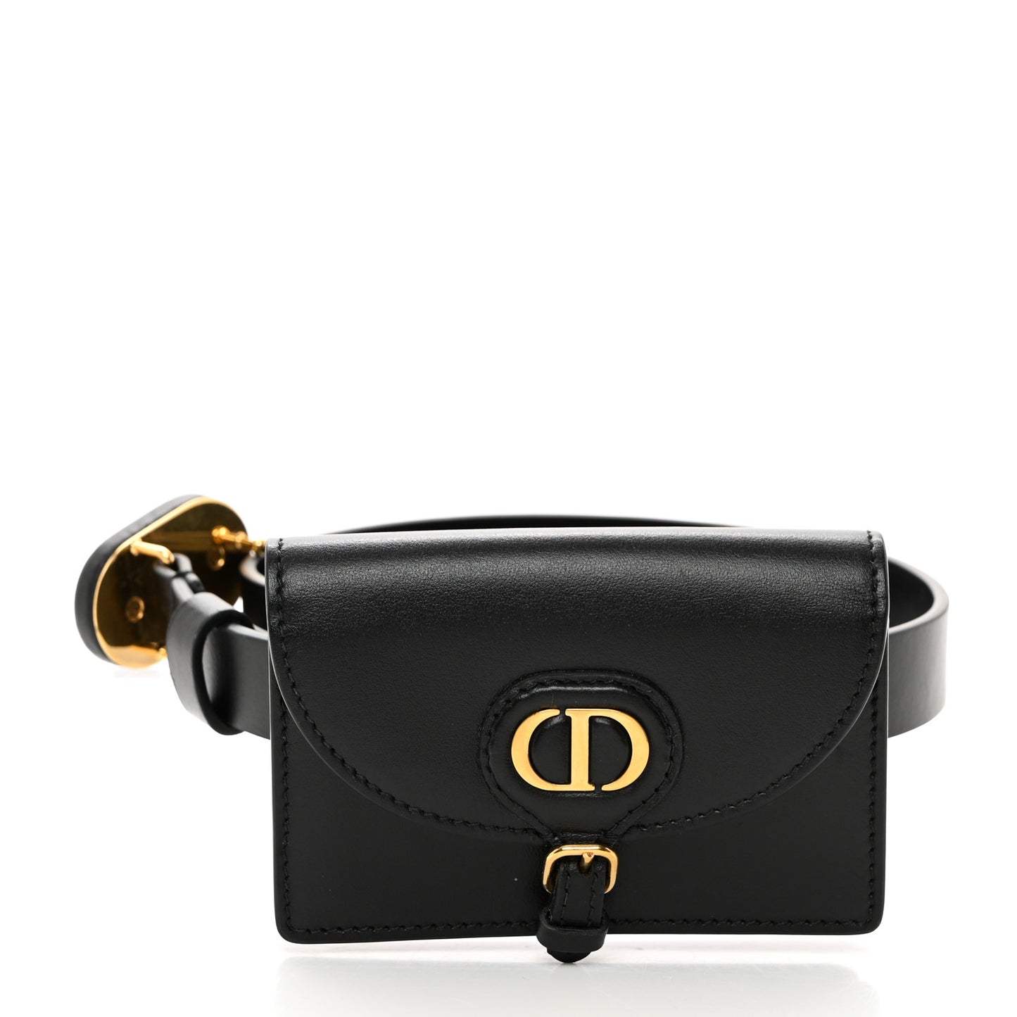 Calfskin Bobby CD Belt With Removable Pouch 90 Black