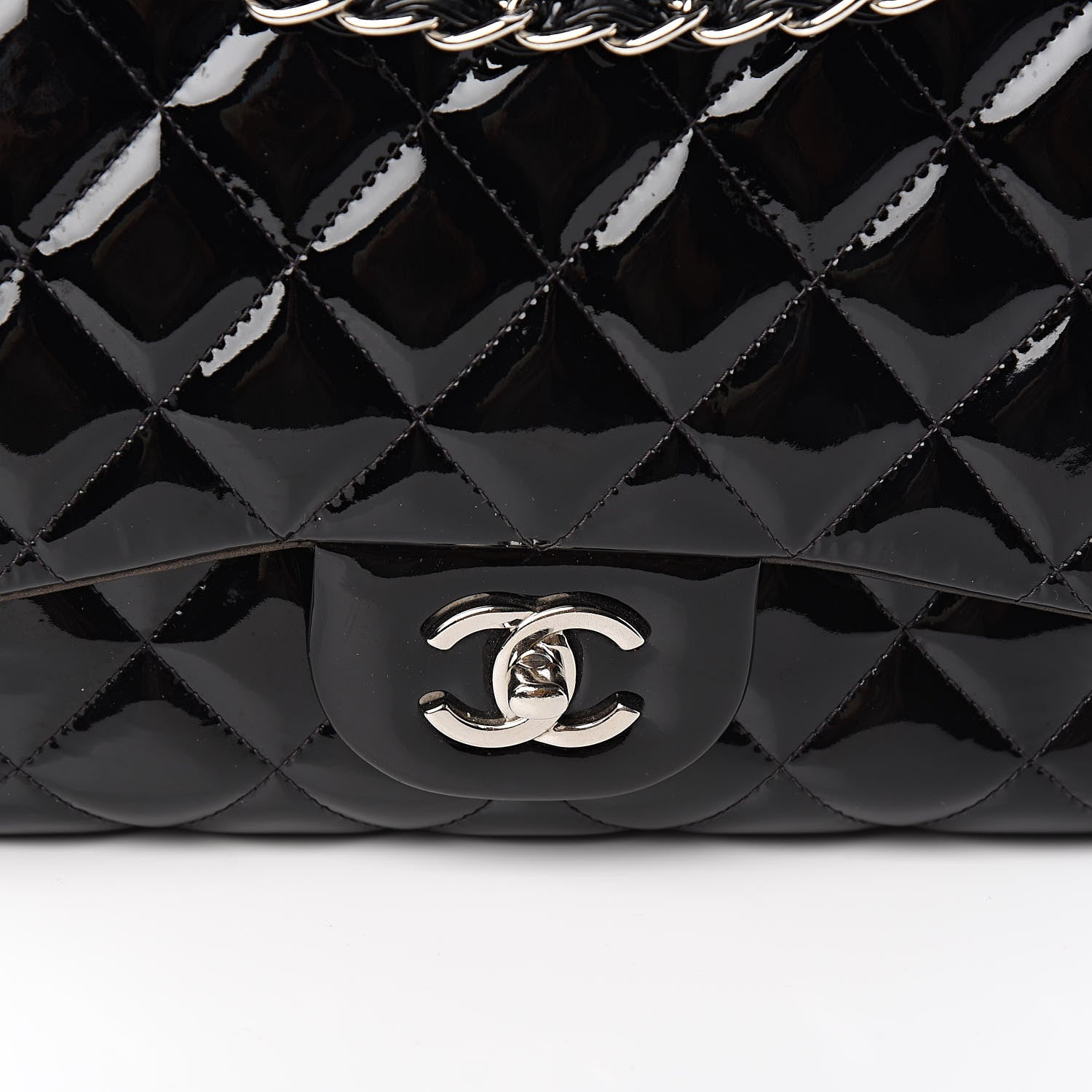 Chanel Patent Quilted Jumbo Double Flap Black 12 of 18
