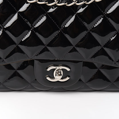 Chanel Patent Quilted Jumbo Double Flap Black 12 of 18