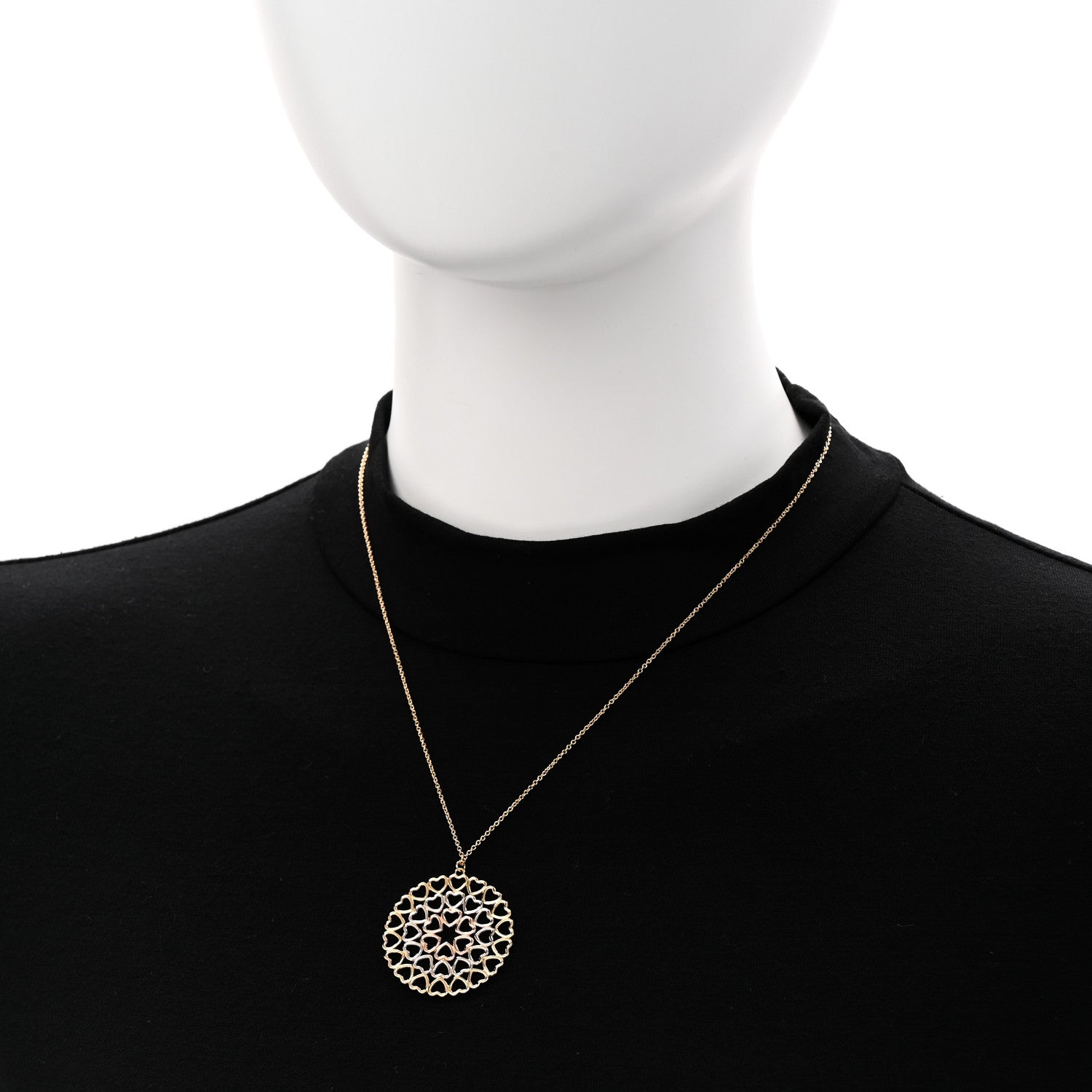 Tiffany 18K Yellow White Rose Gold Paloma Picasso Crown of Hearts Medallion Pendant Necklace 2 of 6