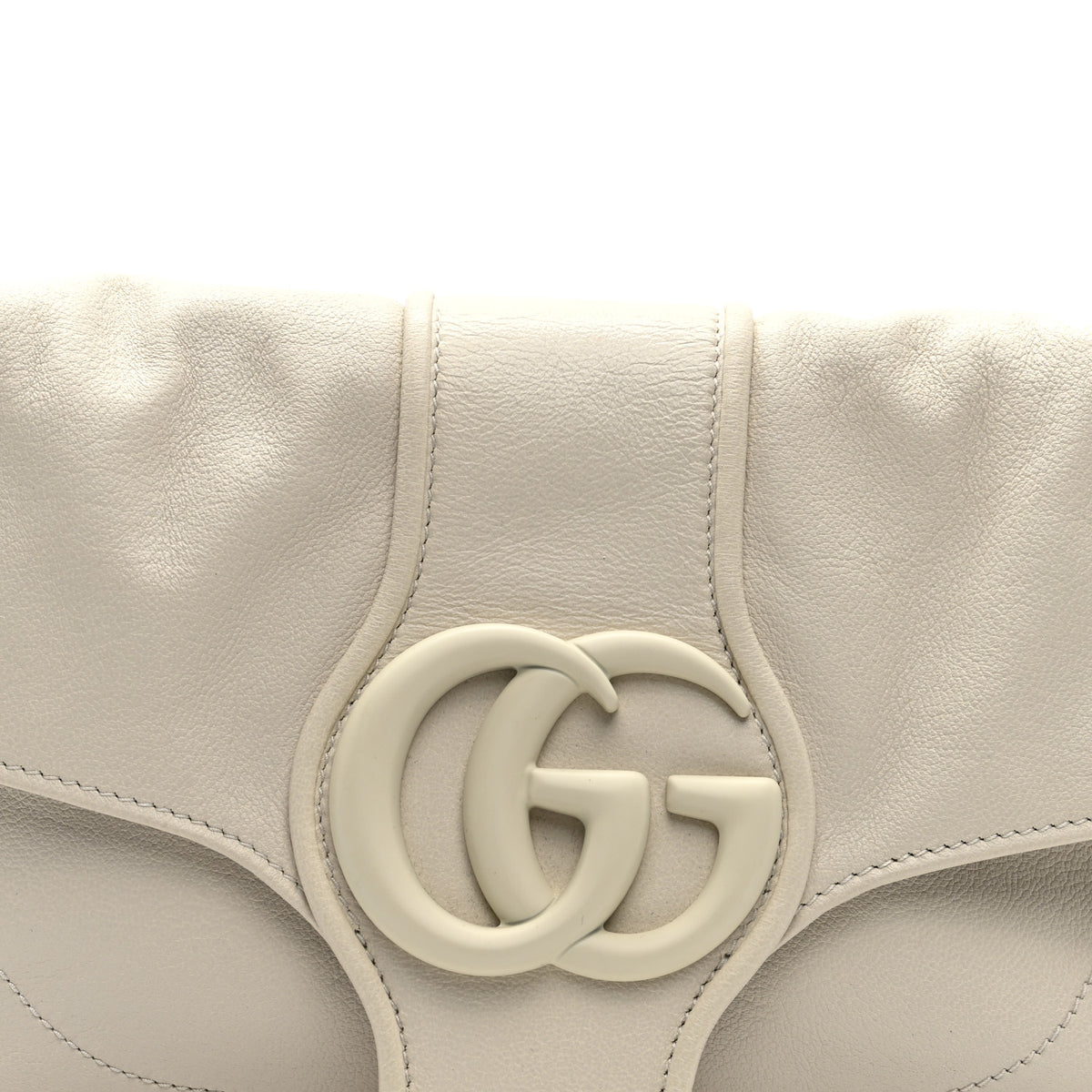 Goatskin Small GG Monochrome Aphrodite Shoulder Bag Mystic White