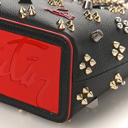 Christian Louboutin Calfskin Embellished Spikes Mini East West Cabata Tote Black 8 of 10