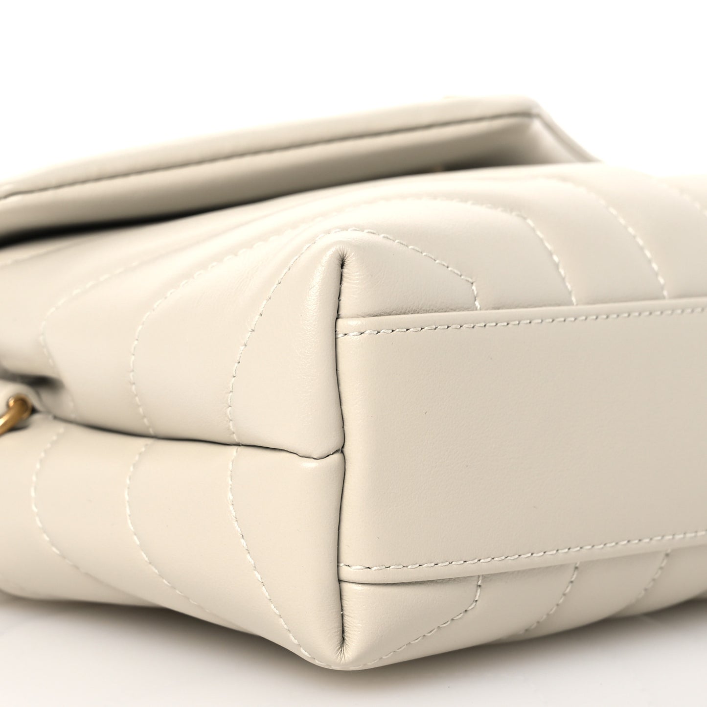 Calfskin Y Quilted Monogram Toy Loulou Crossbody Bag Blanc Vintage