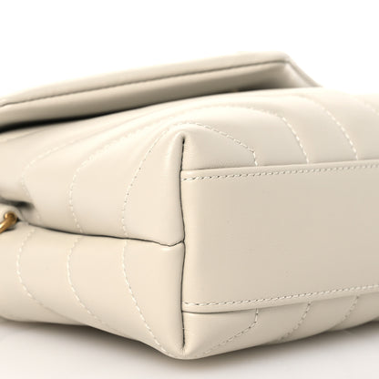 Saint Laurent Calfskin Y Quilted Monogram Toy Loulou Crossbody Bag Blanc Vintage 10 of 13