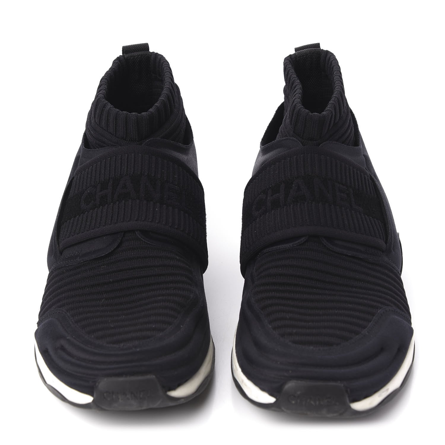 Chanel Stretch Fabric CC Sneakers 38 Black 2 of 8