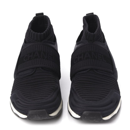 Chanel Stretch Fabric CC Sneakers 38 Black 2 of 8