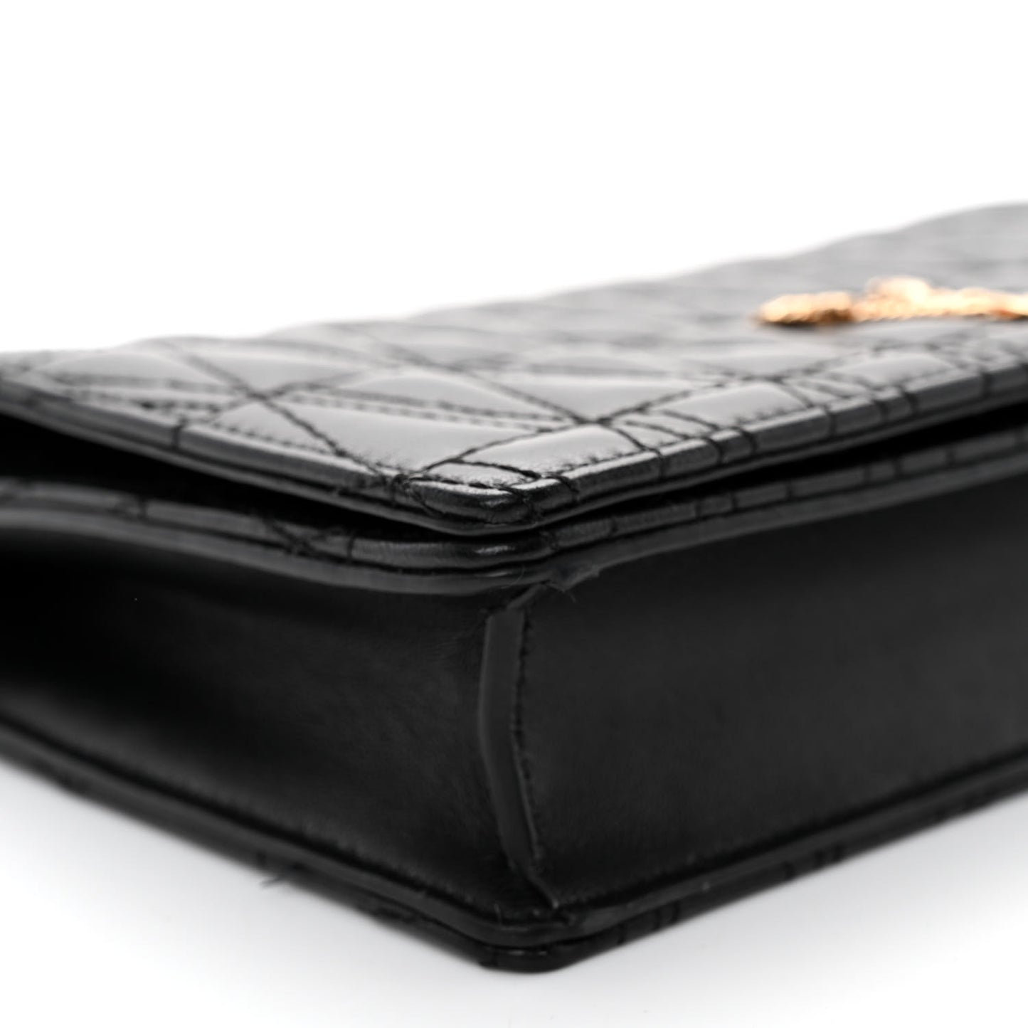 Nappa Quilted Virtus Clutch Bag Black