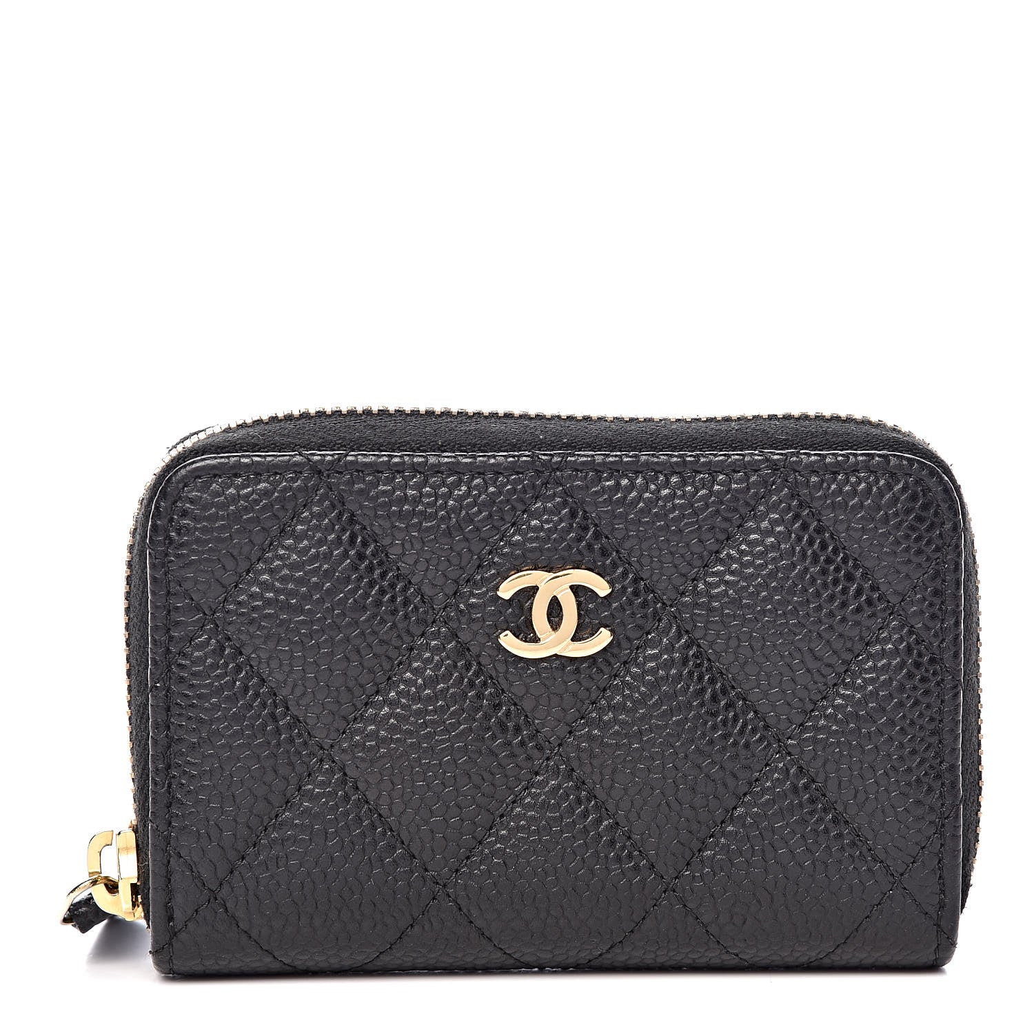 Chanel Caviar Quilted Zip Coin Purse Black 1 of 8