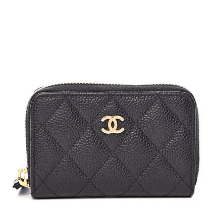 Chanel Caviar Quilted Zip Coin Purse Black 1 of 8