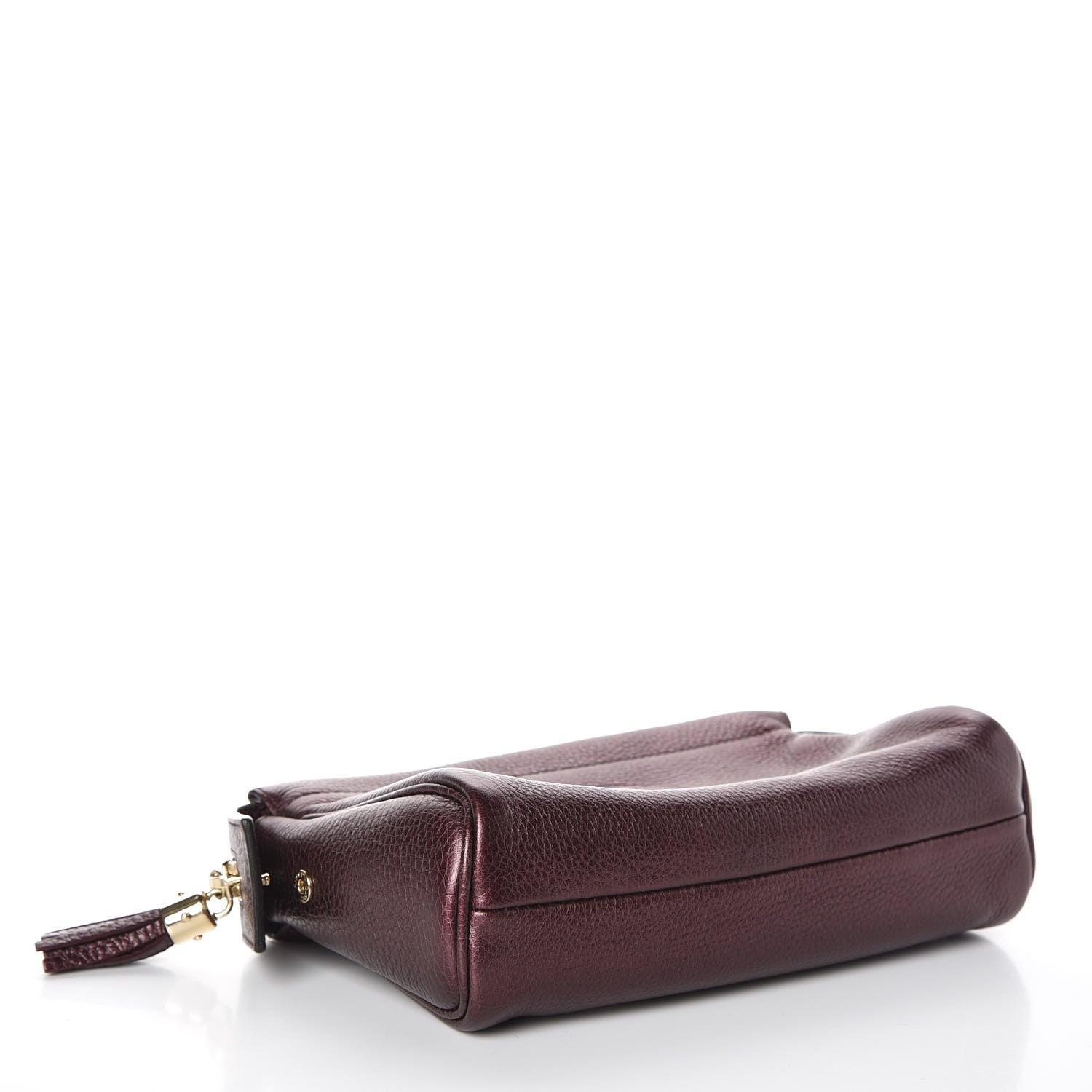 Gucci Metallic Pebbled Calfskin Soho Cosmetic Case Burgundy 4 of 10