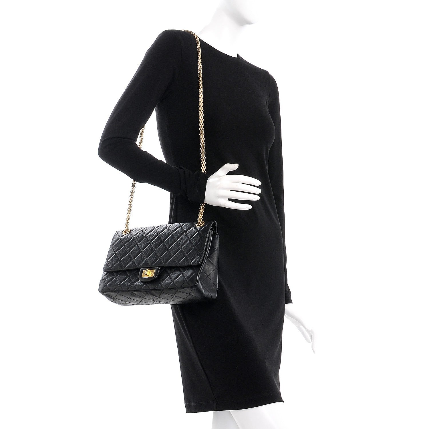 Chanel Aged Calfskin Quilted 2.55 Reissue 226 Flap Black 2 of 8