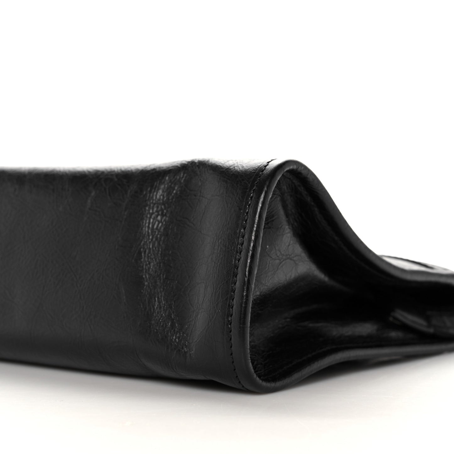 Fluffy Calfskin Morpheus Zip Pouch Black