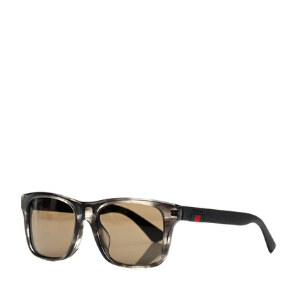 Gucci Square Frame Web Sunglasses GG0008SA Brown Black 1 of 6