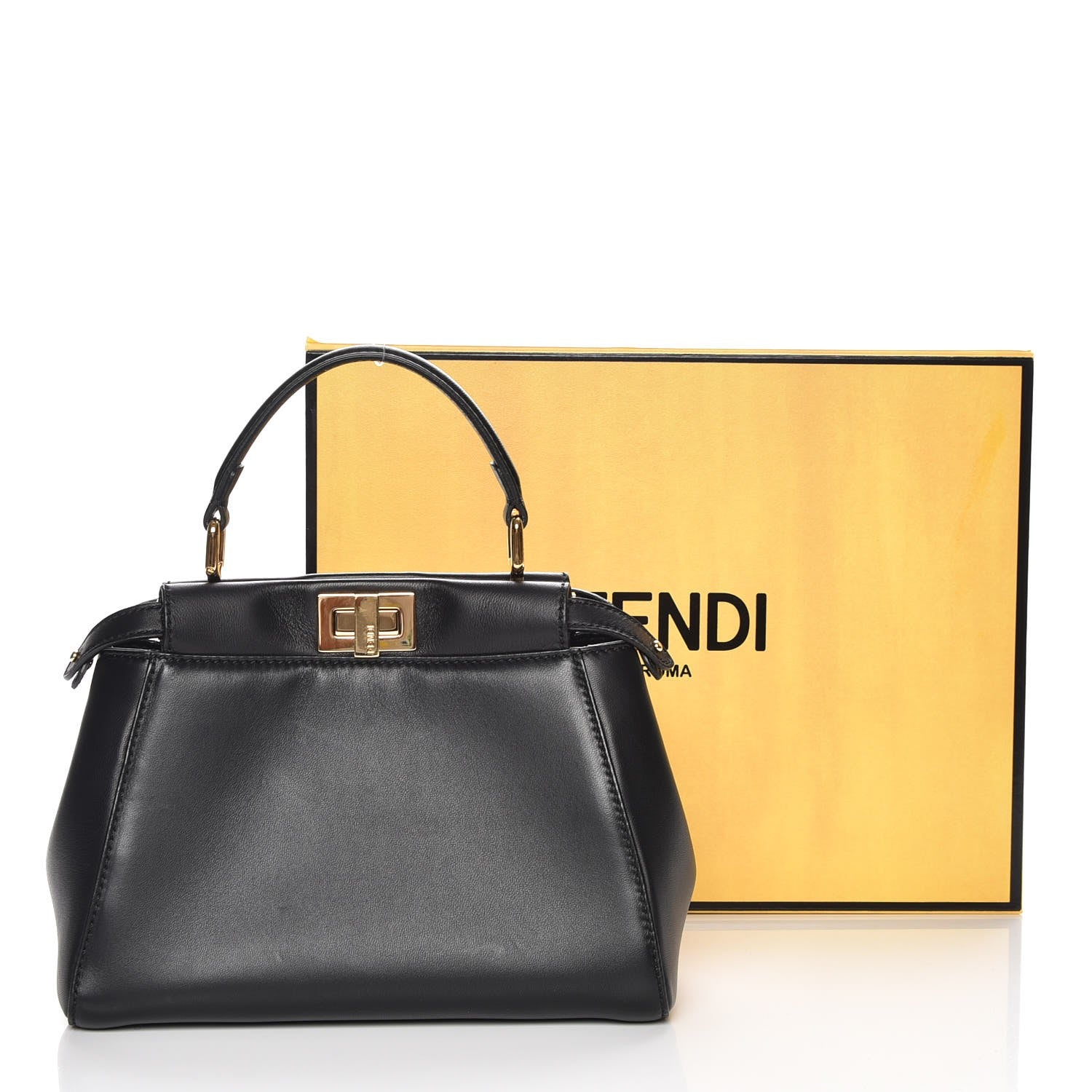 Fendi Nappa Mini Peekaboo Iconic Satchel Black 10 of 10