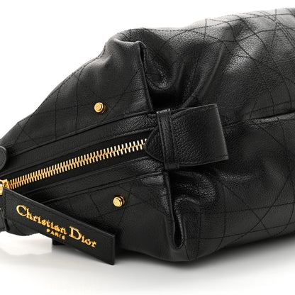 Christian Dior Shiny Grained Calfskin Macrocannage Medium D-Journey Bag Black 9 of 10