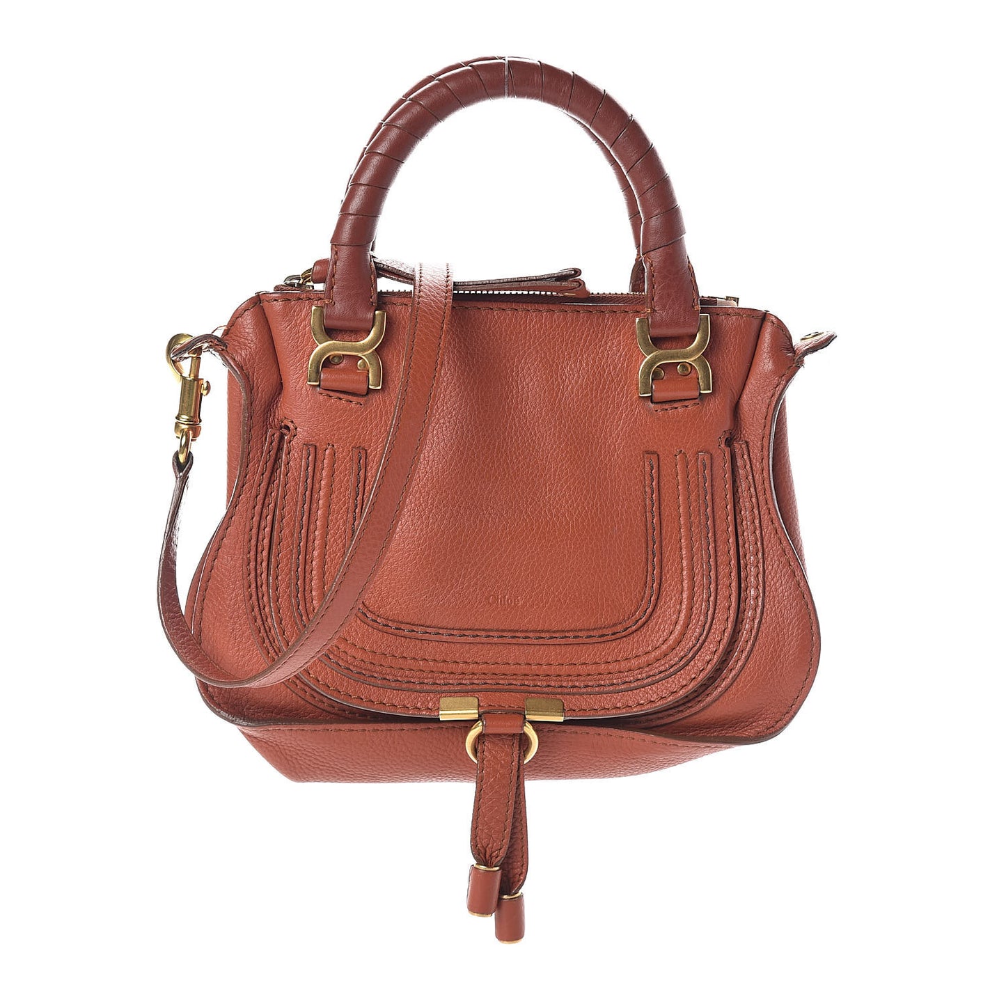Calfskin Mini Marcie Satchel Red Bush