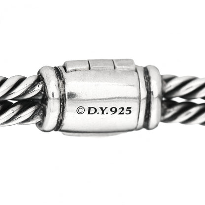 David Yurman Sterling Silver Diamond 7mm Petite Pave Single Loop Labyrinth Bracelet 4 of 4