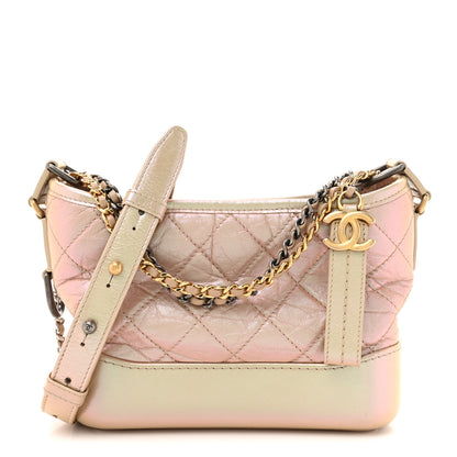 Chanel Iridescent Aged Calfskin Quilted Small Gabrielle Hobo Light Pink 1 of 10