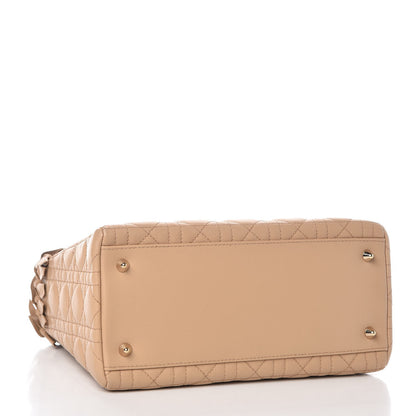 Christian Dior Lambskin Cannage Medium Lady Dior Beige 4 of 7