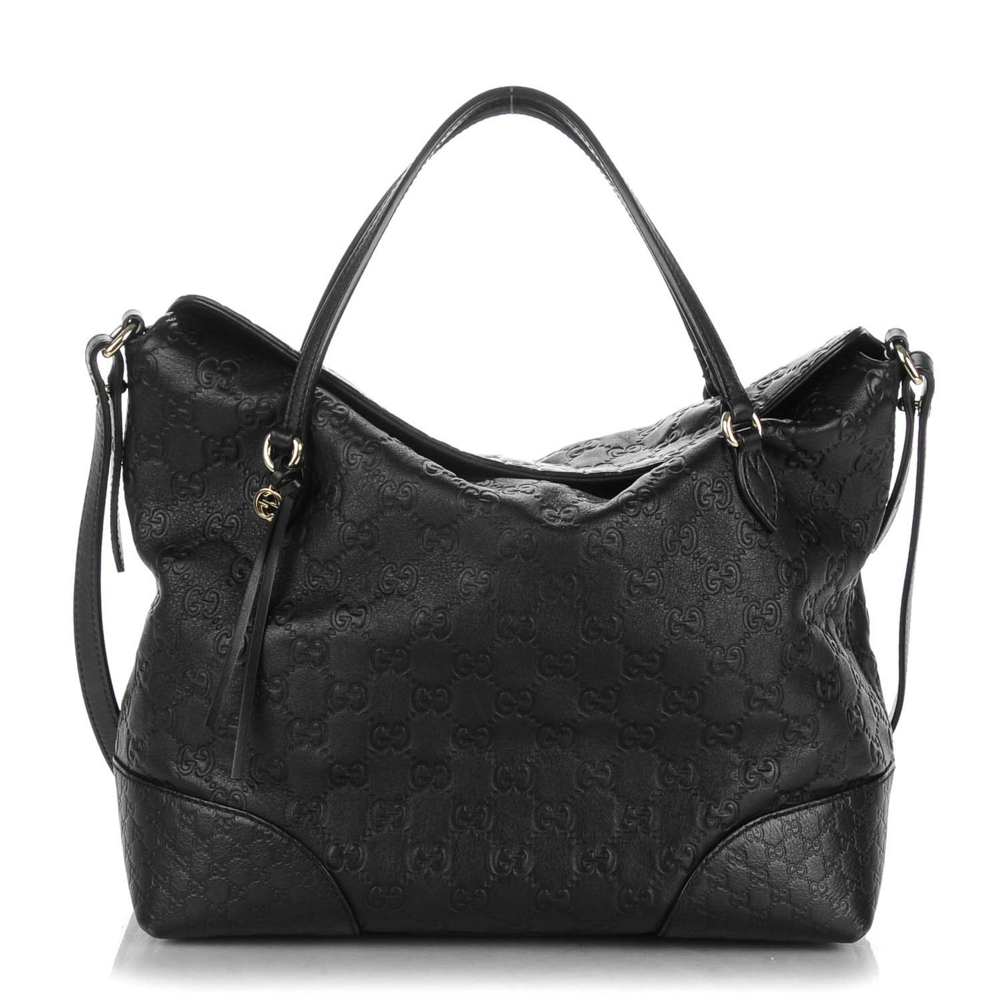 Guccissima Medium Bree Foldover Tote Black