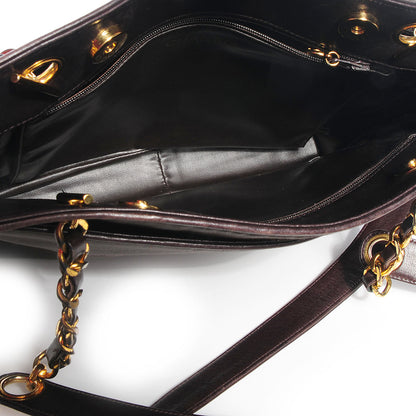 Chanel Satin Chain CC Shoulder Bag Brown 6 of 9