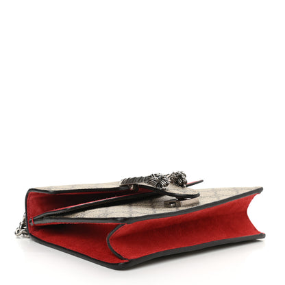 Gucci GG Supreme Monogram Suede Mini Dionysus Shoulder Bag Beige Ebony Vulcanic Red 4 of 10