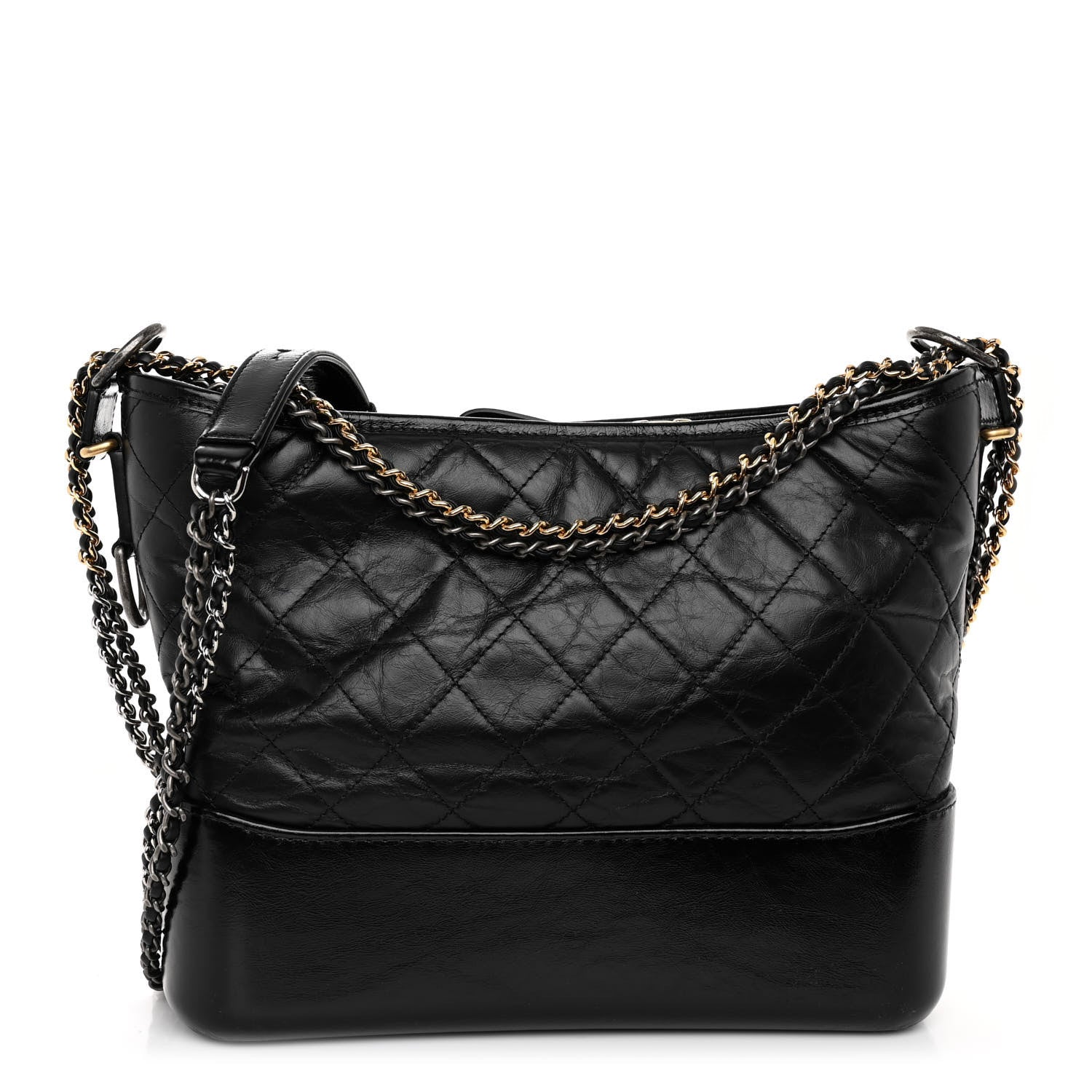 Chanel Aged Calfskin Quilted Medium Gabrielle Hobo Black 1 of 10