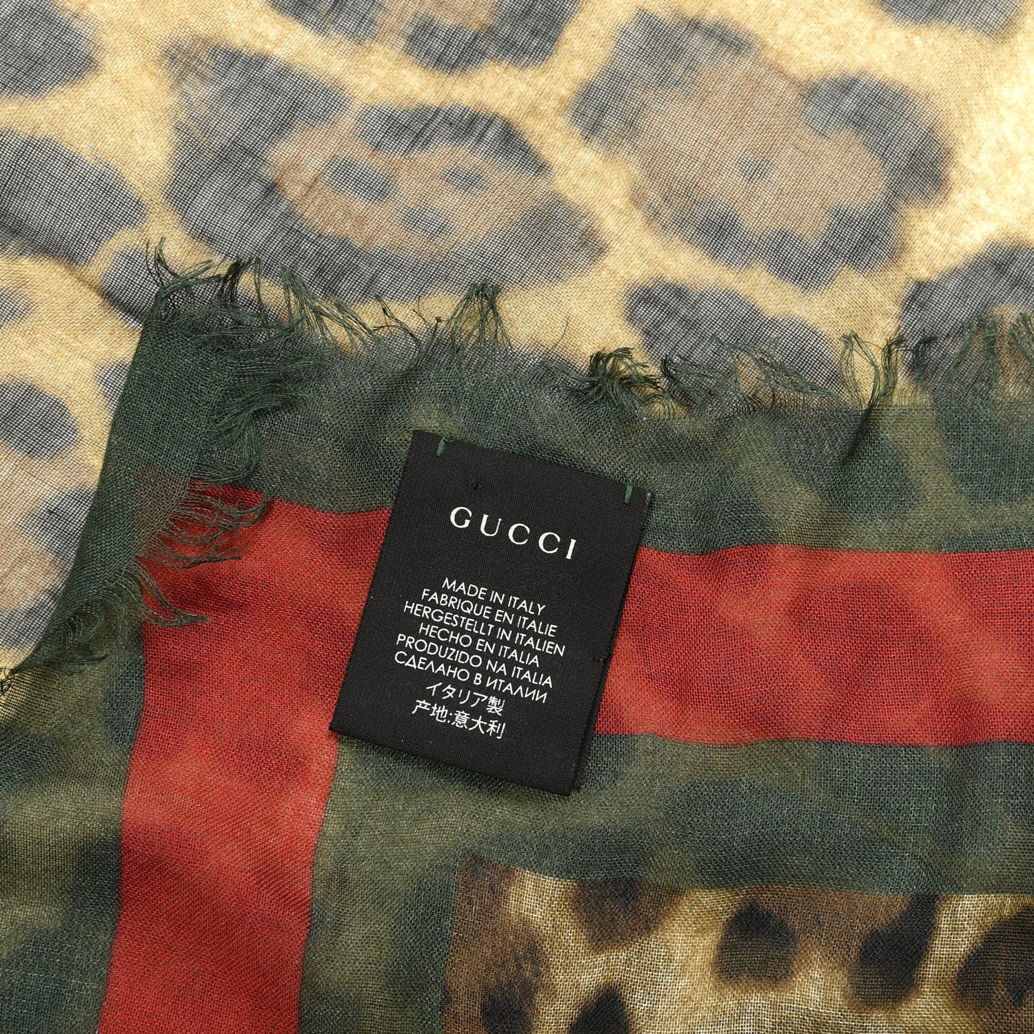 Gucci Modal Silk Leopard Web Print Web Scarf 3 of 4