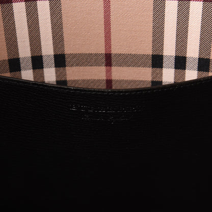 Burberry Grainy Calfskin Haymarket Check Medium Reversible Tote Black 8 of 9