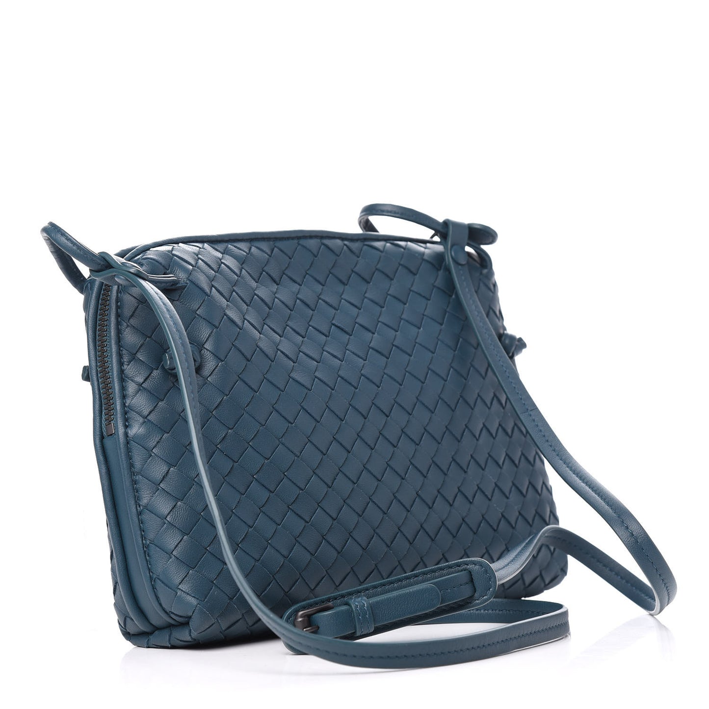 Nappa Intrecciato Nodini Bag Petrol Blue