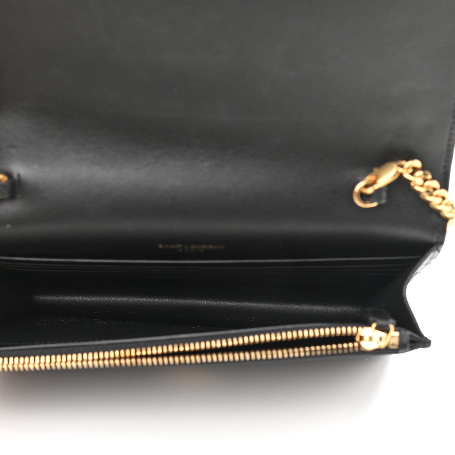 Saint Laurent Smooth Calfskin Classic Monogram Kate Tassel Chain Wallet Black 5 of 13