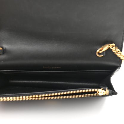 Saint Laurent Smooth Calfskin Classic Monogram Kate Tassel Chain Wallet Black 5 of 13