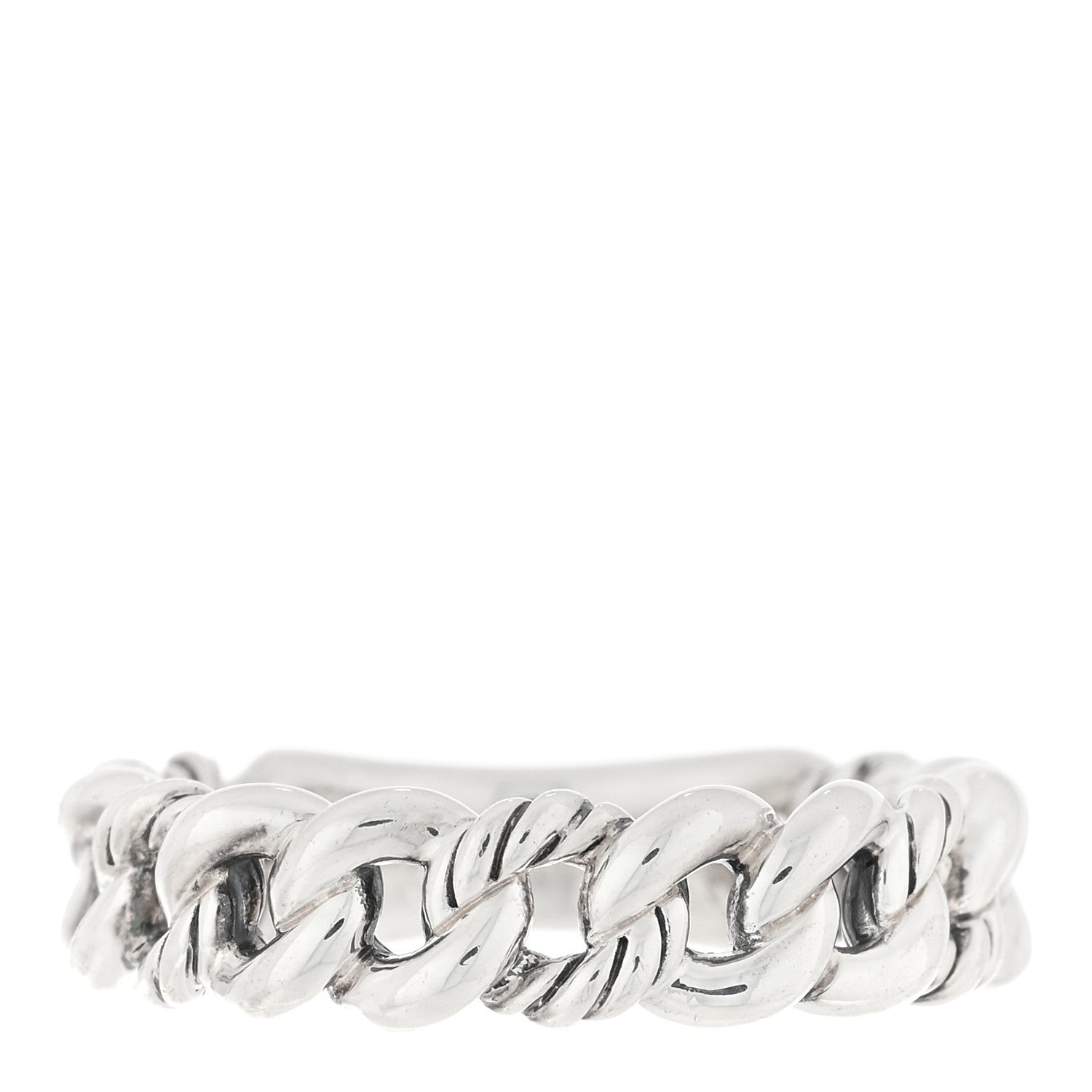 David Yurman Sterling Silver Narrow Belmont Curb Link Ring 55 7.25 3 of 4