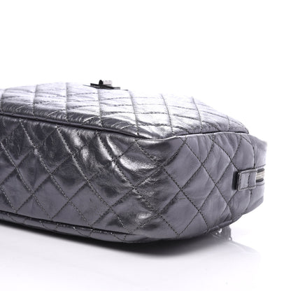 Chanel Metallic Aged Calfskin Quilted Medium Reissue Camera Case Dark Silver 6 of 9