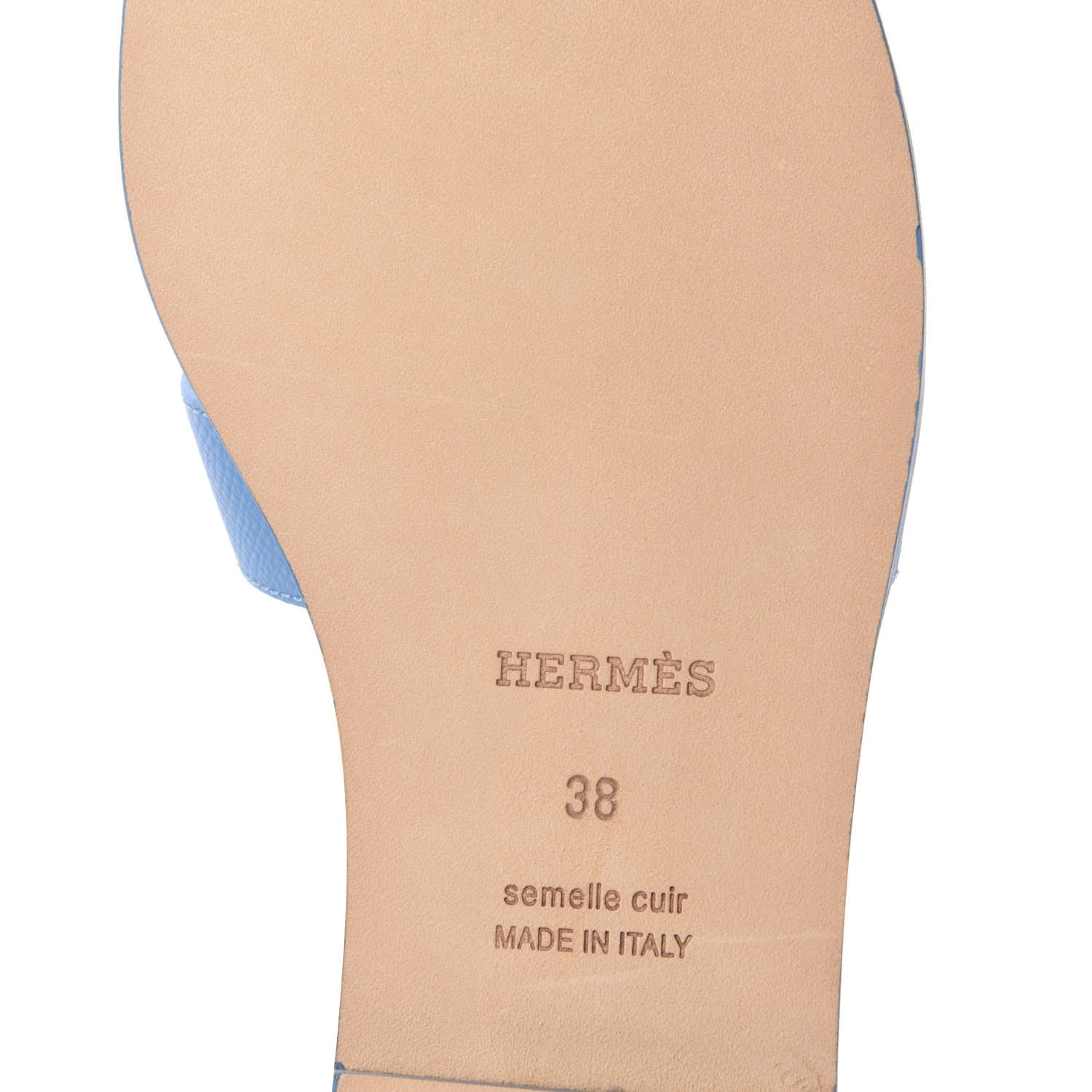 Hermes Epsom Oran Sandals 38 Bleu Paradis 6 of 9