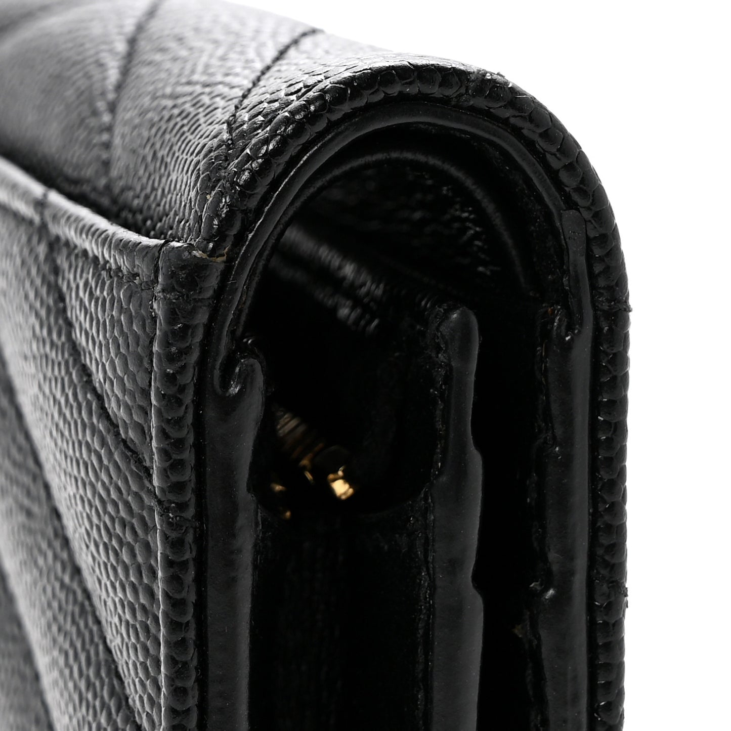 Grain De Poudre Matelasse Chevron Monogram Flap Card Case Black