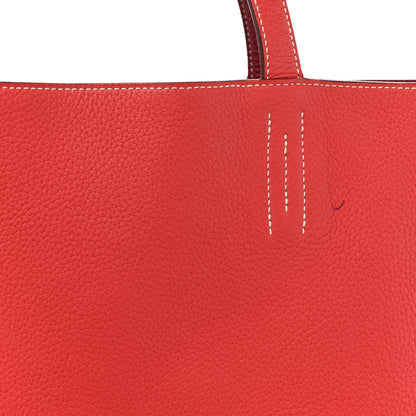 Hermes Taurillon Clemence Double Sens 36 Reversible Tote Rubis Bougainvillea 10 of 20