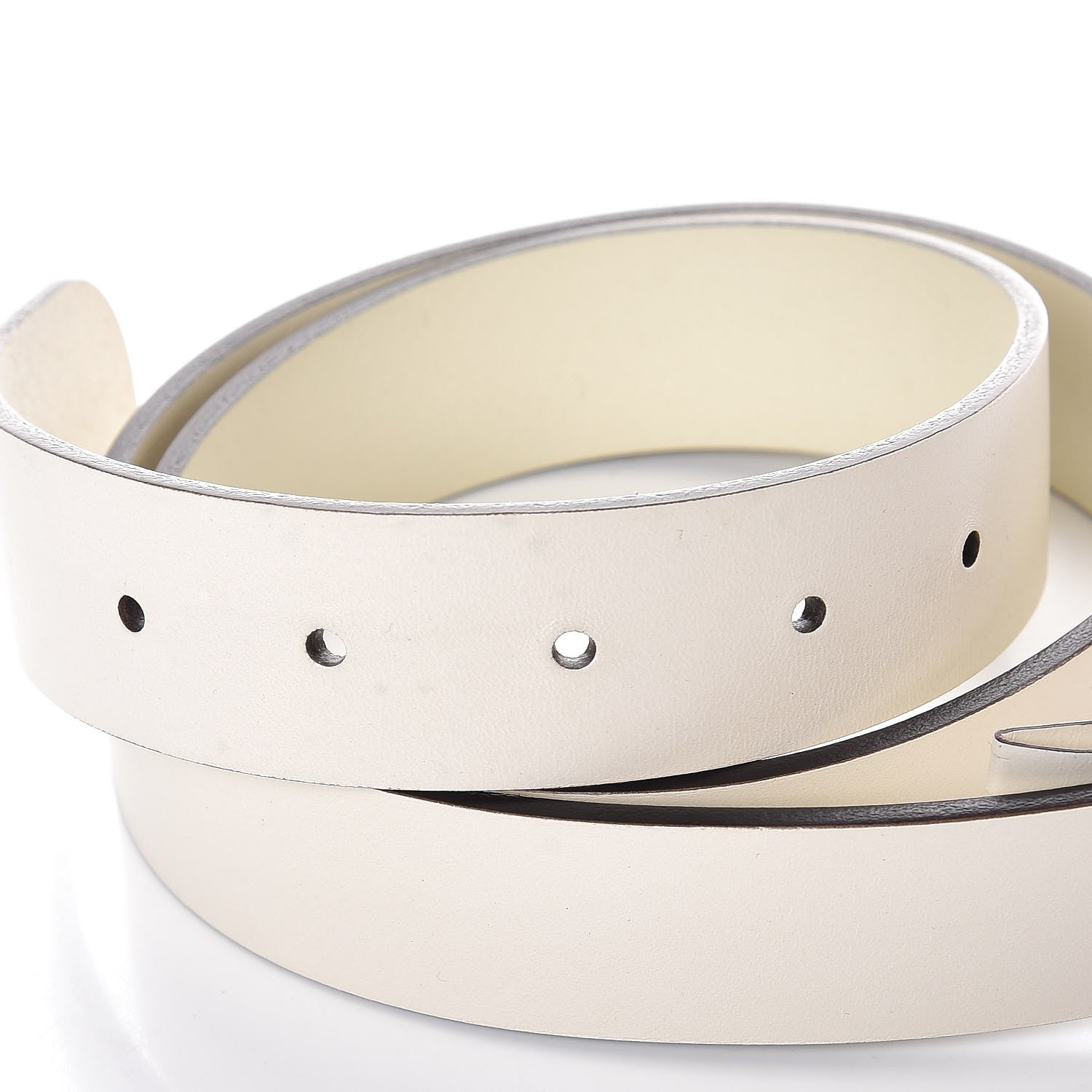 Gucci Margaux Calfskin Studded Interlocking G 30mm Belt 85 34 Mystic White 4 of 6