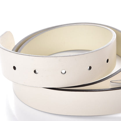 Gucci Margaux Calfskin Studded Interlocking G 30mm Belt 85 34 Mystic White 4 of 6