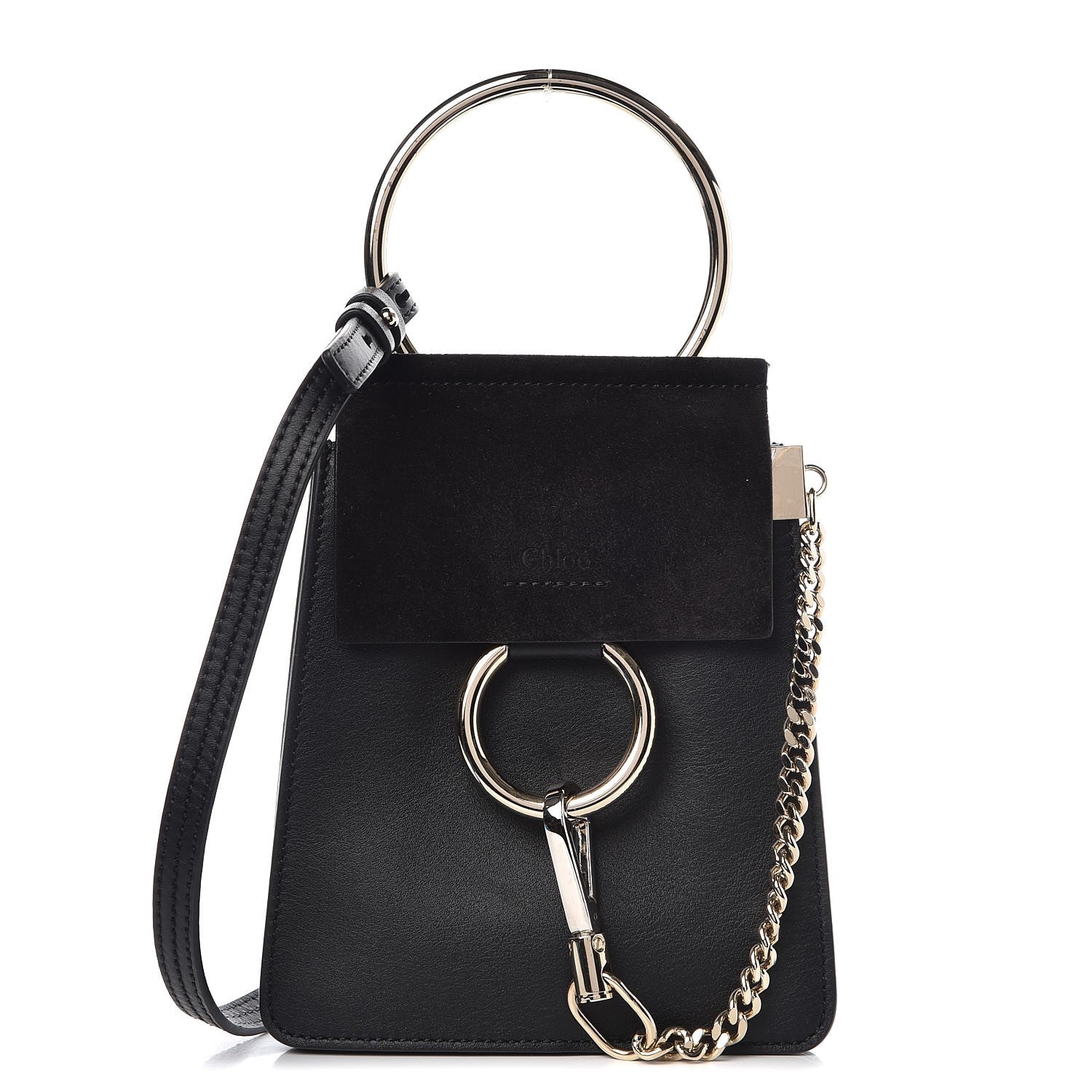 Chloe Suede Calfskin Mini Faye Bracelet Bag Black 1 of 7