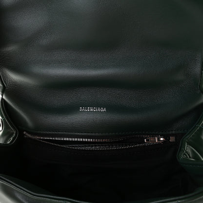 Balenciaga Nappa Calfskin Quilted Touch B Puffy Clutch Forest Green 6 of 9