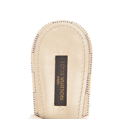 Louis Vuitton Calfskin Damier Azur Espadrille Wedge Sandals 39.5 7 of 14