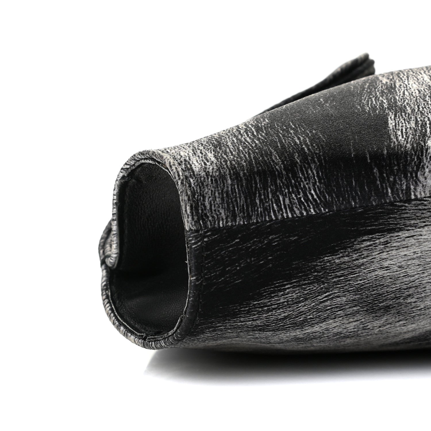 Alexander McQueen Silk Fur Print De Manta Clutch Black Grey 7 of 10