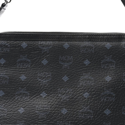 MCM Visetos Liz Shopper Tote Pouch Black 7 of 9